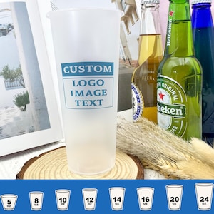 Tazza smerigliata con logo personalizzato per matrimonio/Bomboniere con logo aziendale/Tazze per matrimonio all'ingrosso/Regali per dipendenti/Tazze di plastica personalizzate per compleanni/Occasioni speciali