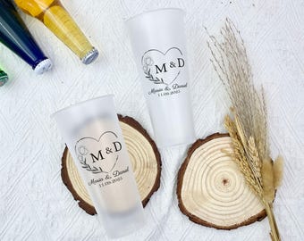 Custom Wedding Frosted Cups/Wedding Monogram Cups/Personalized Cups for Wedding Reception/Wedding Plastic Cups Favors/Wedding Party Supplies