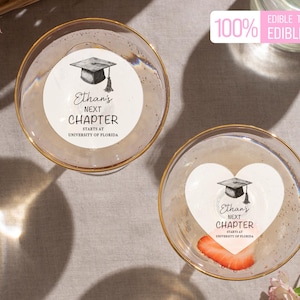 Next Chapter Graduation Drink Toppers/Custom Edible Cocktail Topper for Grad Party/Bulk Nurse Graduation Cake Toppers/Graduation Decorations