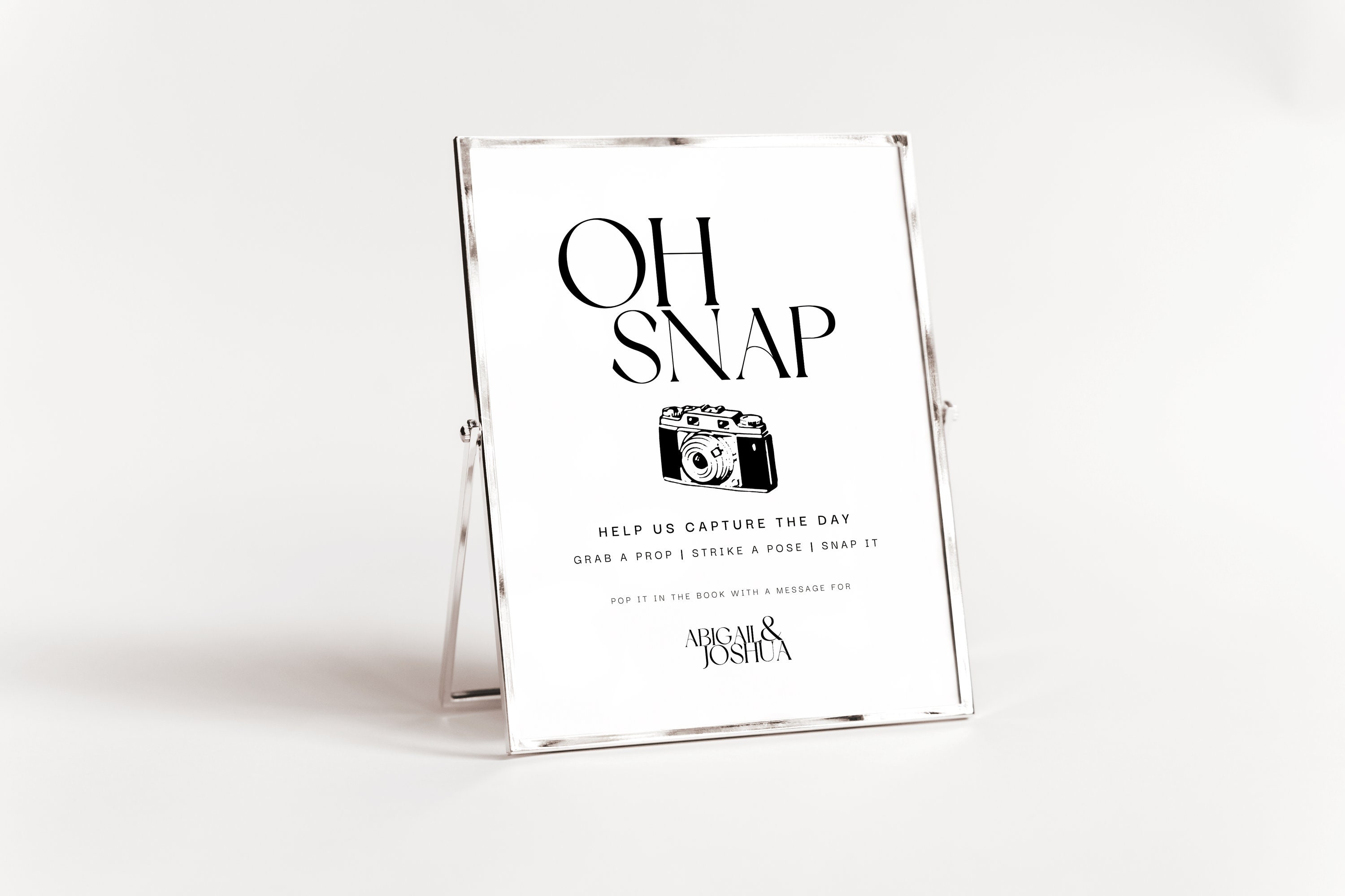 Wedding Photo Guest Book Sign, Capture the Day Sign Template, Oh Snap ...