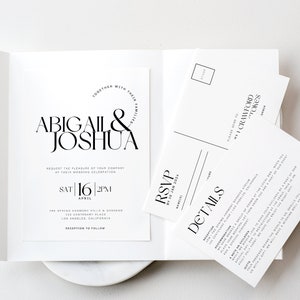 Pacchetto modello invito matrimonio minimale Cartolina RSVP, invito matrimonio moderno, modello stampabile invito matrimonio, inviti fai da te