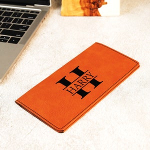 Business Logo Engraved Checkbook, Custom Checkbook Cover, Leather Checkbook, Checkbook Wallet, Corporate Gift, Checkbook Holder, Office Gift