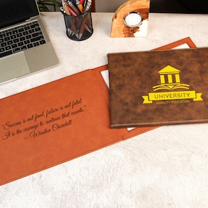 Porta diplomas universitarios personalizados, carpeta personalizada para diplomas, regalo de graduación, portacertificados de cuero personalizado, funda para certificado