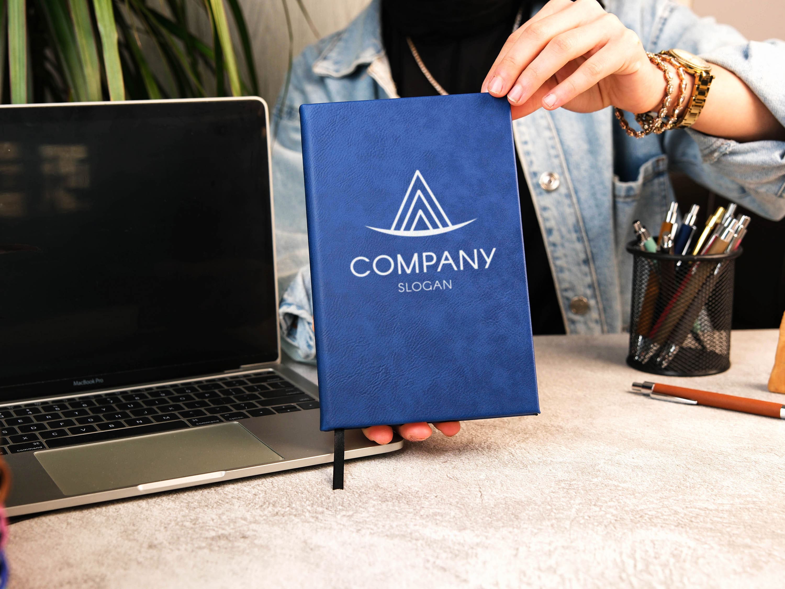 Customized Company Logo Engraved Journal, Personalized Leather Journal, Lined Journal, Custom Notebook Cover, Business Gift, Corporate Gifts