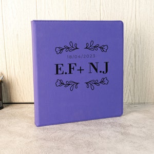 Custom Wedding Planner Binder, Leather 3 Ring Binder, Custom Wedding Organizer, Engraved Binder, Event Organizer, Wedding Gift, Office Gift