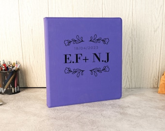 Custom Wedding Planner Binder, Leather 3 Ring Binder, Custom Wedding Organizer, Engraved Binder, Event Organizer, Wedding Gift, Office Gift