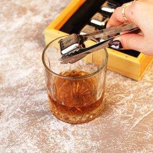 Company Logo Engraved Whiskey Stones, Customized Bamboo Whiskey Stone Set, Personalized Chilling Stones, Business Gifts, Corporate Gifts