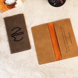 Funda para chequera personalizada, funda grabada para chequera, chequera de cuero, billetera para chequera, estuche para chequera, porta chequera, regalo para él