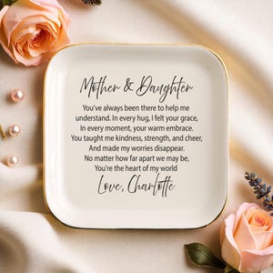 Custom Mother and Daughter Trinket Dish, Jewelry Dish, Gift From Daughter, Ceramic Dish, Ring Dishes, Mother Gift, Jewelry Dish