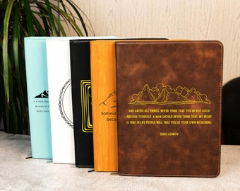 Custom Zipper Portfolio Quote Design, Quote Engraved Zipper Portfolio, Personalized Refillable Notebook, Personalized Gift, Quote Gift