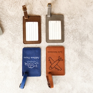 Custom Luggage ID Tag, Leather Bag Tag, Custom Leather Luggage Tag, Travel Accessories, Suitcase Tag, Traveler Essentials, Gift for Traveler