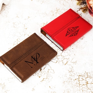 Tarjetero minimalista de cuero, tarjetero personalizado, regalo para hombre, tarjetero personalizado, tarjetero de crédito