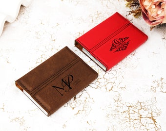 Tarjetero minimalista de cuero, tarjetero personalizado, regalo para hombre, tarjetero personalizado, tarjetero de crédito