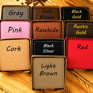 Engraved Leather Coaster Set, Personalized Round Coasters, Housewarming Gift image 5