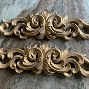 Wood Pediment/Gold/Ornate Wood/wood applique