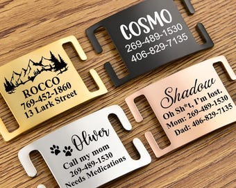 Personalized Slide-On Dog Tag: Stainless Steel Pet ID, Silent Custom Engraving