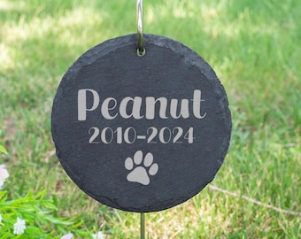 Dog Passing Away Gifts, Personalized Memorial Garden Stone, Engrave Name/Dates for Dog Loss, Weatherproof Outdoor Pet Memorial Plaque