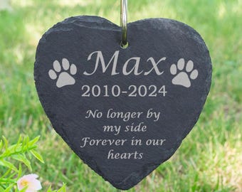 Engraved Pet Memorial Garden Stone with Stake, Custom Dog/Cat Loss Gift, Honor Your Beloved Pet, Personalized Outdoor Remembrance Gifts