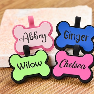 Médaille pour chien personnalisée en silicone, Médaille d'identité silencieuse en forme d'os, Médaille silencieuse pour chien, Médaille d'identification silencieuse pour animal de compagnie personnalisée, Médaille gravée pour animal de compagnie/chien/chat