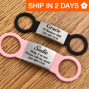 Slide on Dog Tag, Personalized Dog Tag, Silent Dog Tag, Dog ID Tag, Custom Dog Tag, Dog Name Tags, Dog Tags for Dogs,Silicone Collar Slide