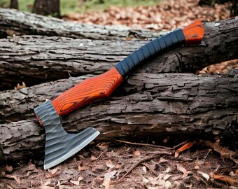 Custom handmade forged viking axe vikimg gift for father day Rocking Axe style gift for boyfriend Bushcraft Hatchet Camping Axe