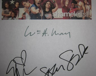 Shameless Firmado TV Pilot Guión Guión X3 Autógrafos William H. Macy Emmy Rossum Joan Cusack firma showtime programa de televisión