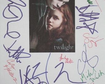 Guión de película firmado de Crepúsculo X20 Kristen Stewart Robert Pattinson Taylor Lautner Ashley Greens Jackson Rathbone Meyer autos