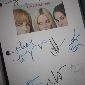 Big Little Lies Signed TV Pilot Script Screenplay X9 Autographs Reese Witherspoon Nicole Kidman Shailene Woodley Alexander Skarsgård Dern RP