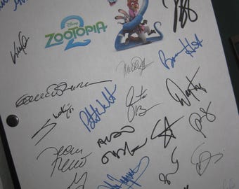 Zootopia 2 Signed Film Movie Script Screenplay X25 Autographs Ginnifer Goodwin Jason Bateman Ke Huy Quan Andy Samberg Fortune Feimster REPNT