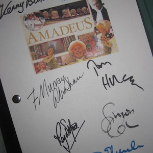 Amadeus Signed Movie Film Script Screenplay X7 Autograph F. Murray Abraham Tom Hulce Roy Dotrice Simon Callow Christine Ebersole Baker 1984