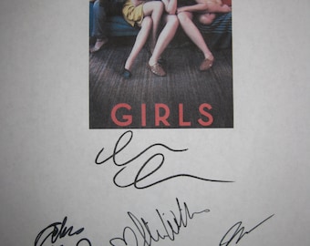 Girls signed TV Pilot Script Screenplay Autographs Lena Dunham Allison Williams Adam Driver Jemima Kirke Zosia Mamet signatures award tv