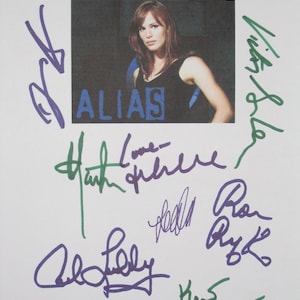 Alias Signed TV Finale Script Screenplay X9 Autographs Jennifer Garner Michael Vartan David Anders Kevin Weisman Carl Lumbly Victor Garber