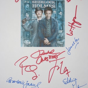 Sherlock Holmes Signed Film Movie Script Screenplay X10 Robert Downey Jr Jude Law Rachel McAdams Eddie Marsan James Fox Guy Ritchie