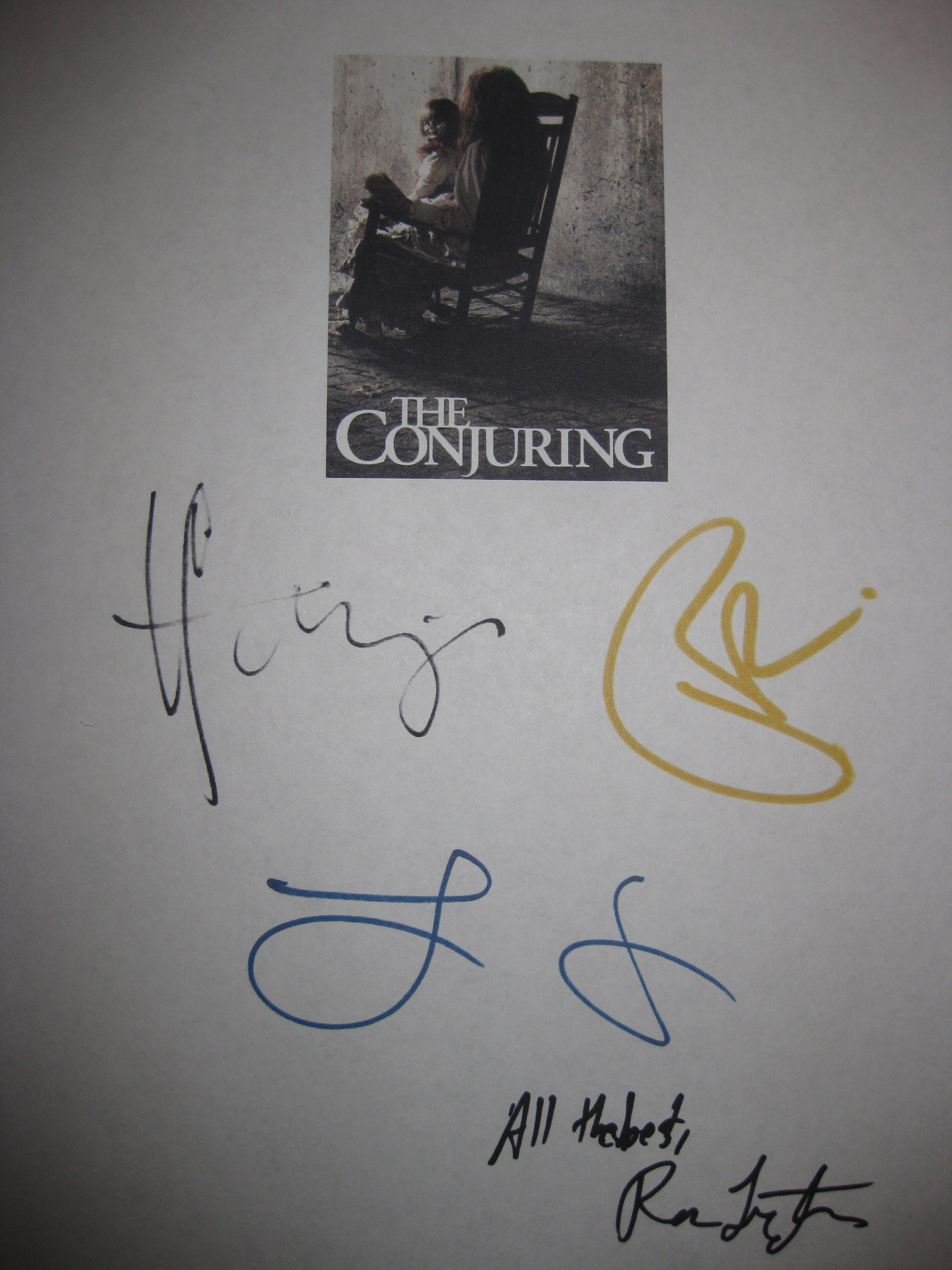 The Conjuring Signed Film Movie Screenplay Script X4 Autograph Vera ...