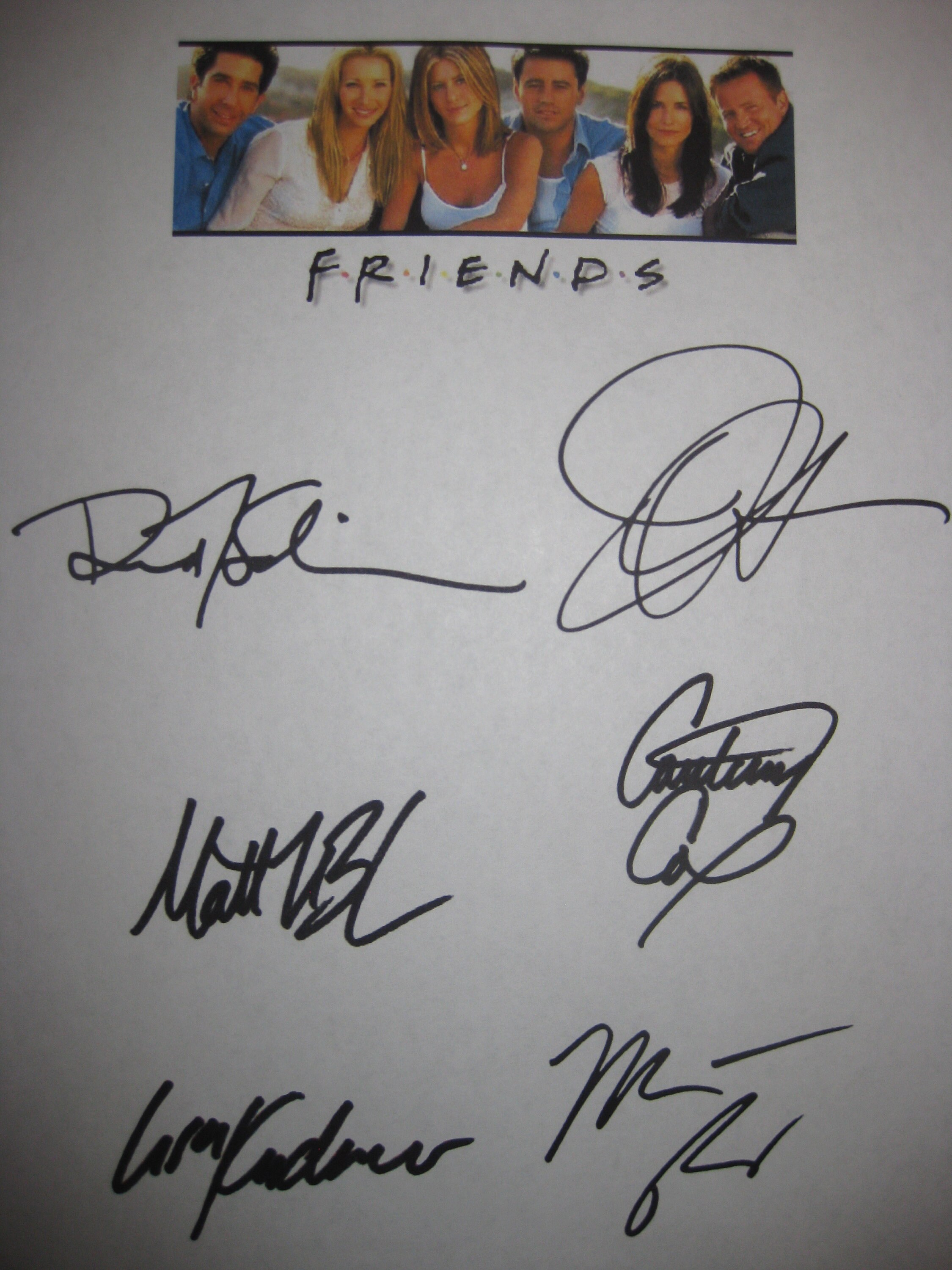 FRIENDS Full Cast Signed Script | Jennifer Aniston, Courteney Cox, David Schwimmer Autographs
