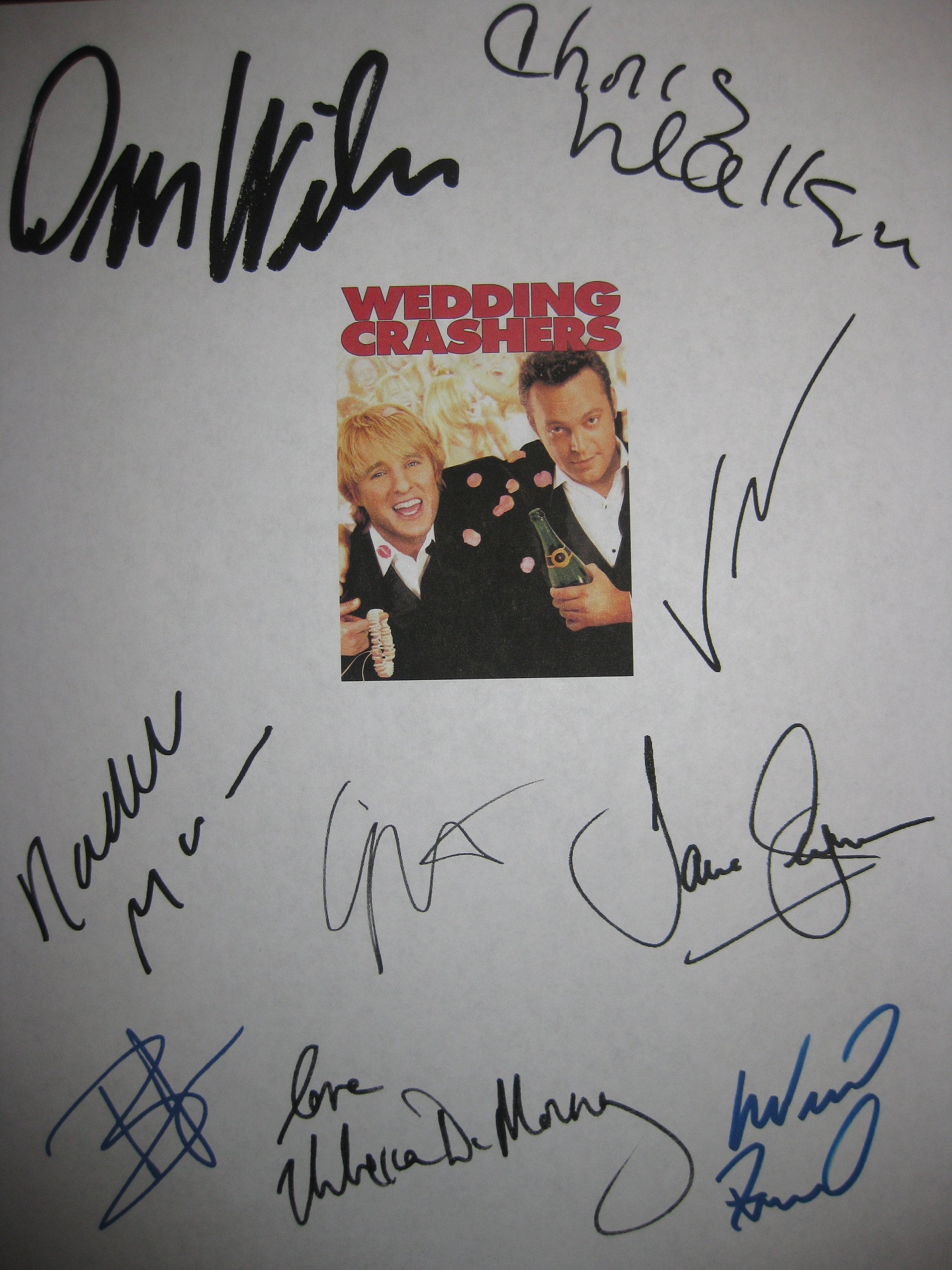 Wedding Crashers Signed Script Film Movie Screenplay X9 Autographs