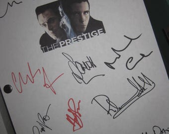 Guion de la película "El Prestigio" firmado (12 autógrafos) Christopher Nolan, Christian Bale, Hugh Jackman, Scarlett Johansson (reimpresión RPD)