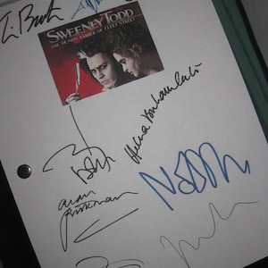 Sweeney Todd Demon Barber of Fleet Street Signed Movie Film Script Screenplay X9 Tim Burton Johnny Depp Helena Bonham Carter Alan Rickman RP