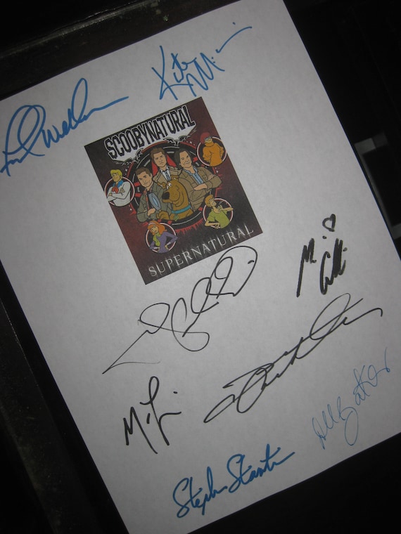 Supernatural Scoobynatural Signed TV Script X8 Autograph Jared