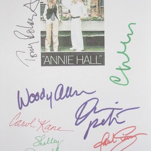 Annie Hall Signed Script Screenplay X7 Woody Allen Diane Keaton Tony Roberts Christopher Walken Shelley Duvall Paul SimonCarol Kane autos