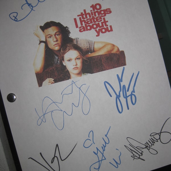 10 Things I Hate About You Signed Movie Film Script Screenplay X7 Autograph Heath Ledger Julia Stiles Joseph Gordon-Levitt Allison Janney RP