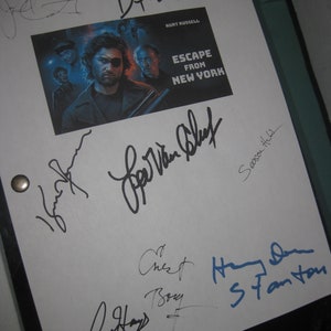 Escape From New York Signed Film Movie Script Screenplay Autographs X8 John Carpenter Kurt Russell Lee Van Cleef Ernest Borgnine Isaac Hayes