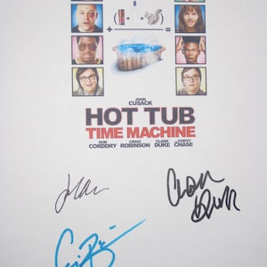 Hot Tub Time Machine Signed Movie Film Script Screenplay Autographs John Cusack Clark Duke Craig Robinson signatures funny film