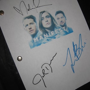 Manifest Signed TV Script Screenplay X3 Autographs Melissa Roxburgh Josh Dallas Luna Blaise signature christmas gift manuscript birthday