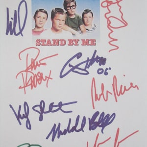 Stand By Me Signed Movie Film Script Screenplay X9 Autographs River Phoenix Wil Wheaton Corey Feldman Jerry O&#39;Connell Kiefer Sutherland