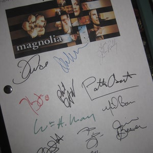 Magnolia Signed Movie Film Script Screenplay X15 Autograph Tom Cruise Julianne Moore Philip Seymour Hoffman Jason Robards Patton Oswalt RPNT