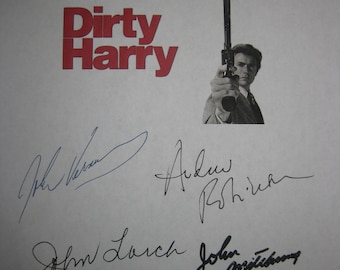 Dirty Harry Signed Script Screenplay Autograph X8 Clint Eastwood Guardino John Vernon Andrew Robinson John Larch John Mitchum Max Gail