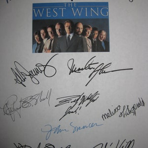 The West Wing Signed TV Script Screenplay Autograph X11 Rob Lowe Martin Sheen Allison Janney Aaron Sorkin Moira Kelly Dule Hill John Spencer