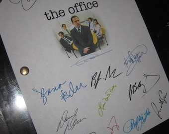 The Office Signed Christmas Party TV Script Screenplay X14 Autographs Ricky Gervais Steve Carell Rainn Wilson John Krasinski Jenna Fischer