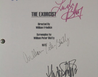 The Exorcist 1973 Signed Film Movie Screenplay Script X4 Autograph Linda Blair Max von Sydow Ellen Burstyn signature reprint birthday gift